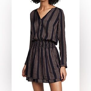 Rails Jasmine Midas Stripe long sleeve dress size M